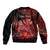 (Custom Personalised) Hawaii Monk Seal Sleeve Zip Bomber Jacket Polynesian Kakau With Kanaka Red LT14 - Polynesian Pride