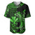 (Custom Personalised) Hawaii Hammerhead Shark Baseball Jersey Polynesian Kakau With Kanaka Green LT14 - Polynesian Pride