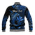 (Custom Personalised) Hawaii Hammerhead Shark Baseball Jacket Polynesian Kakau With Kanaka Blue LT14 - Polynesian Pride