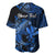 (Custom Personalised) Hawaii Hammerhead Shark Baseball Jersey Polynesian Kakau With Kanaka Blue LT14 - Polynesian Pride