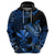 Custom Hawaii Hammerhead Shark Hoodie Polynesian Kakau With Kanaka Blue LT14 Zip Hoodie Blue - Polynesian Pride