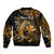 (Custom Personalised) Hawaii Hammerhead Shark Sleeve Zip Bomber Jacket Polynesian Kakau With Kanaka Gold LT14 - Polynesian Pride