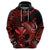 Custom Hawaii Hammerhead Shark Hoodie Polynesian Kakau With Kanaka Red LT14 Zip Hoodie Red - Polynesian Pride