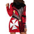 Wallis And Futuna Hoodie Dress Plumeria Flowers With Red Polynesian Pattern LT14 - Polynesian Pride