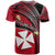 Wallis and Futuna T Shirt Plumeria Flowers With Red Polynesian Pattern LT14 - Polynesian Pride