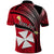 Custom Wallis and Futuna Polo Shirt Plumeria Flowers With Red Polynesian Pattern LT14 - Polynesian Pride