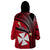 (Custom Personalised) Wallis And Futuna Wearable Blanket Hoodie Plumeria Flowers With Red Polynesian Pattern LT14 - Polynesian Pride