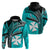 Custom Wallis and Futuna Hoodie Plumeria Flowers With Turquoise Polynesian Pattern LT14 Pullover Hoodie Turquoise - Polynesian Pride