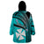 (Custom Personalised) Wallis And Futuna Wearable Blanket Hoodie Plumeria Flowers With Turquoise Polynesian Pattern LT14 - Polynesian Pride