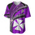 (Custom Personalised) Wallis And Futuna Baseball Jersey Plumeria Flowers With Purple Polynesian Pattern LT14 - Polynesian Pride