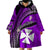 (Custom Personalised) Wallis And Futuna Wearable Blanket Hoodie Plumeria Flowers With Purple Polynesian Pattern LT14 - Polynesian Pride