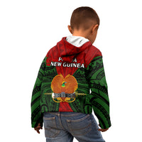 Papua New Guinea Kid Hoodie Chimbu Province Mix Coat Of Arms Polynesian Art LT14 - Polynesian Pride