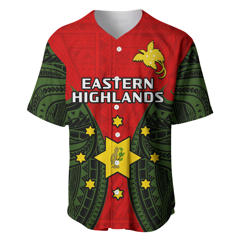 Papua New Guinea Baseball Jersey Eastern Highlands Province Mix Coat Of Arms Polynesian Art LT14 - Polynesian Pride