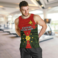 Papua New Guinea Men Tank Top Eastern Highlands Province Mix Coat Of Arms Polynesian Art LT14 - Polynesian Pride