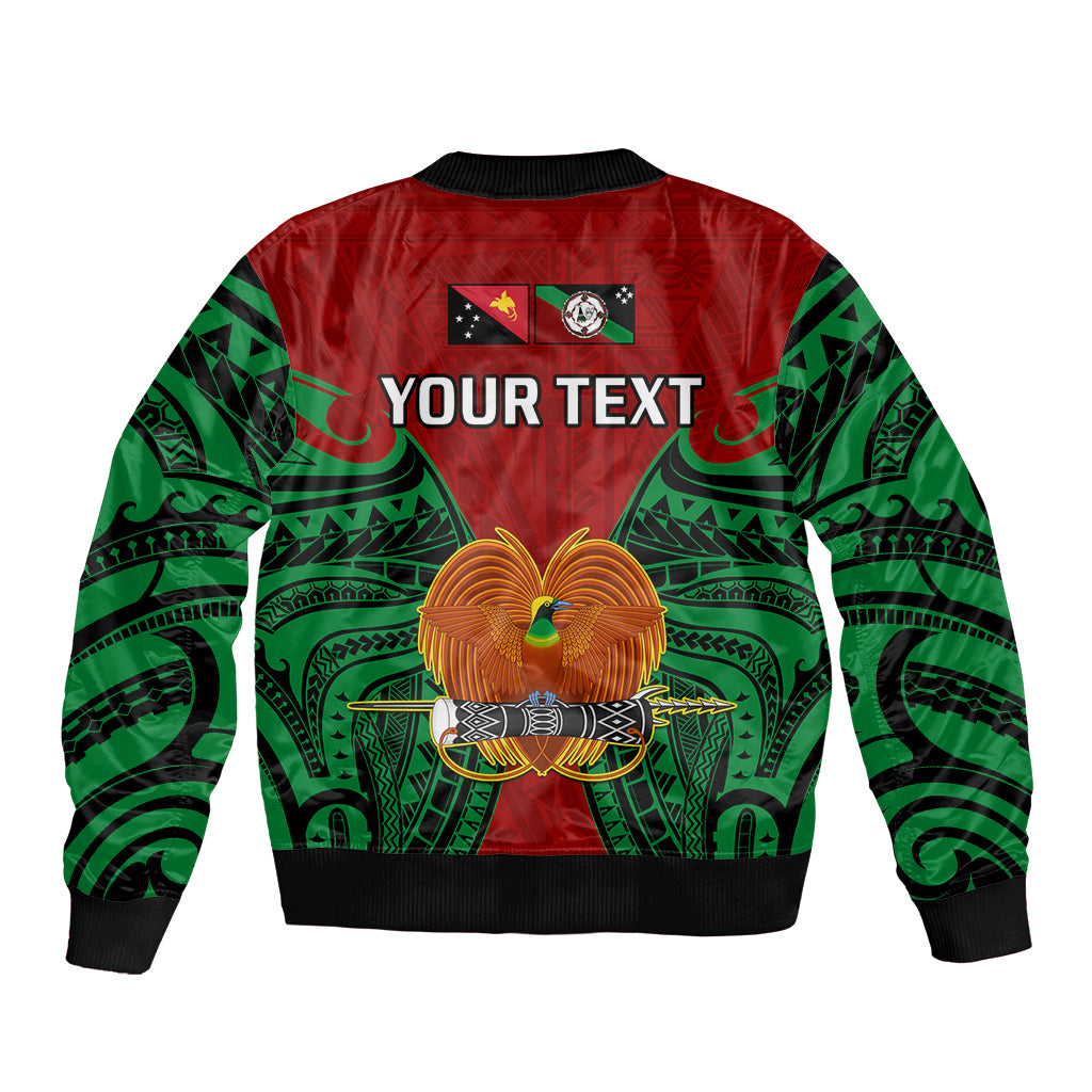 (Custom Personalised) Papua New Guinea Bomber Jacket East New Britain Province Mix Coat Of Arms Polynesian Art LT14 - Polynesian Pride