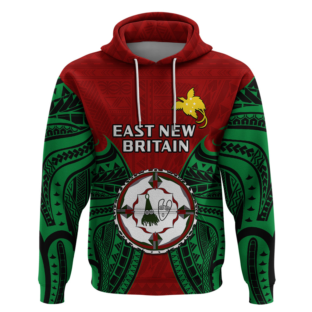 Custom Papua New Guinea Hoodie East New Britain Province Mix Coat of Arms Polynesian Art LT14 - Polynesian Pride