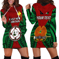 (Custom Personalised) Papua New Guinea Hoodie Dress East New Britain Province Mix Coat Of Arms Polynesian Art LT14 Red - Polynesian Pride