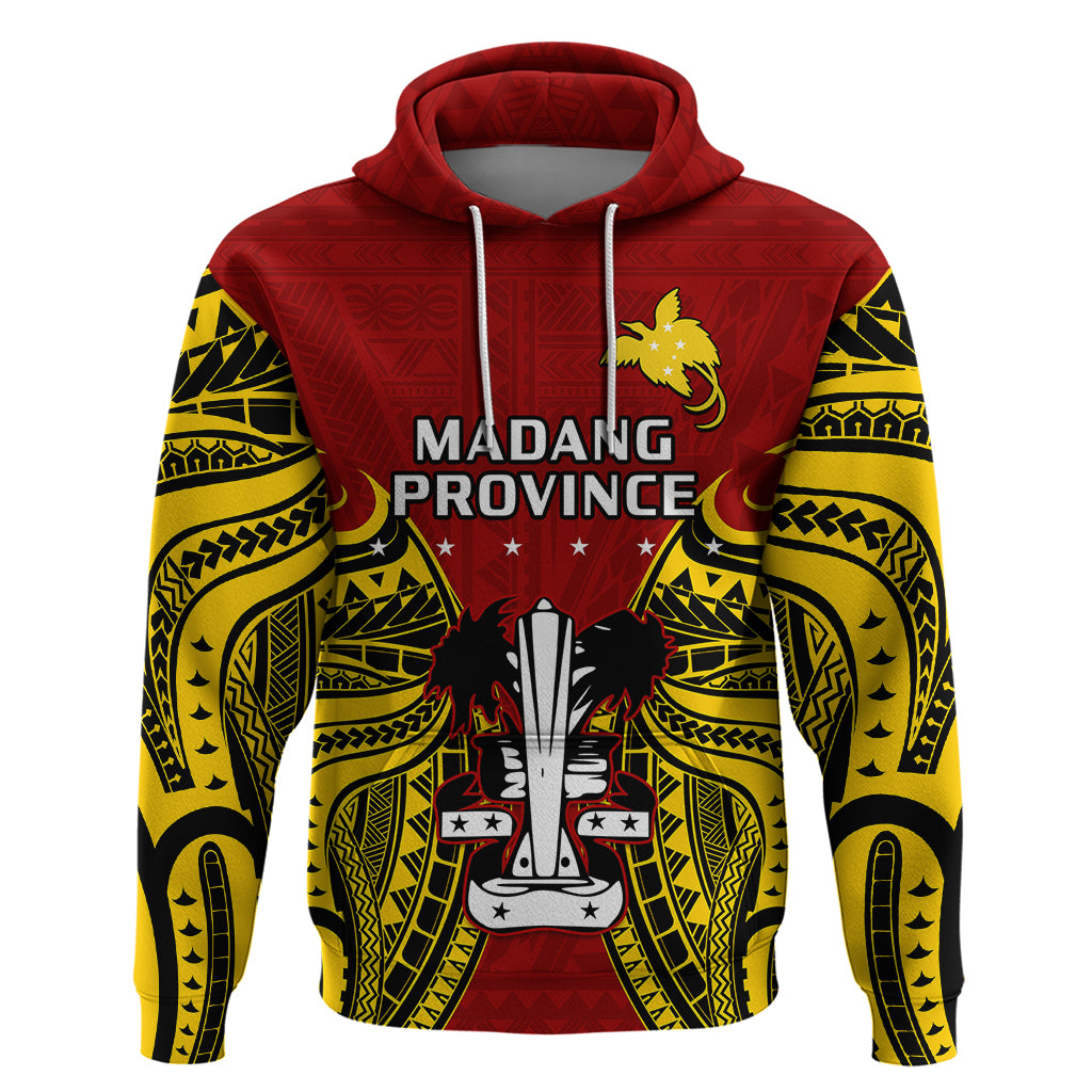 Custom Papua New Guinea Hoodie Madang Province Mix Coat of Arms Polynesian Art LT14 - Polynesian Pride