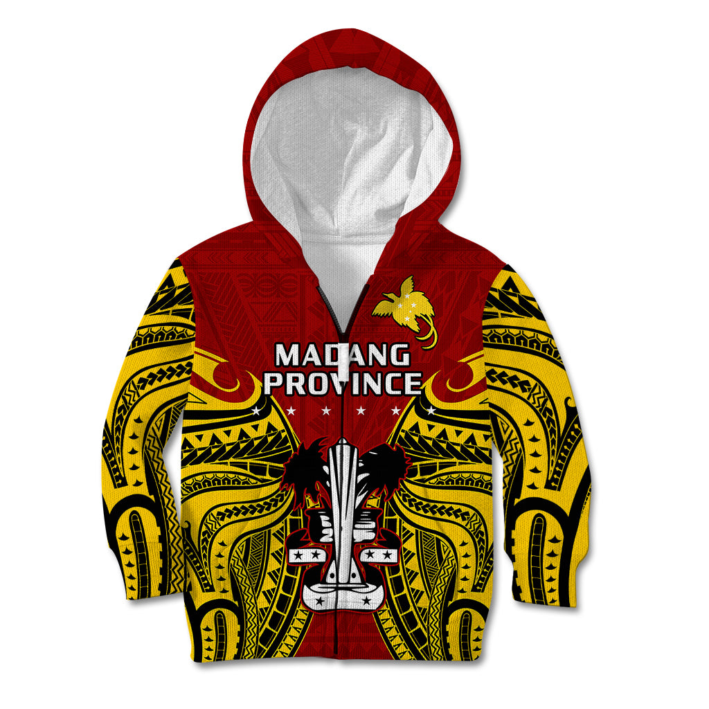 (Custom Personalised) Papua New Guinea Kid Hoodie Madang Province Mix Coat Of Arms Polynesian Art LT14 - Polynesian Pride