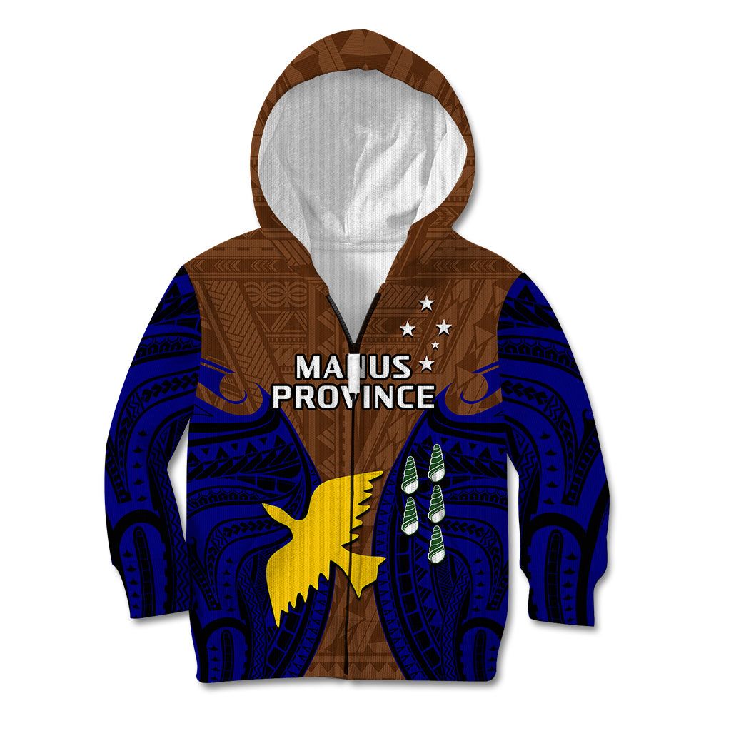 Papua New Guinea Kid Hoodie Manus Province Mix Coat Of Arms Polynesian Art LT14 - Polynesian Pride