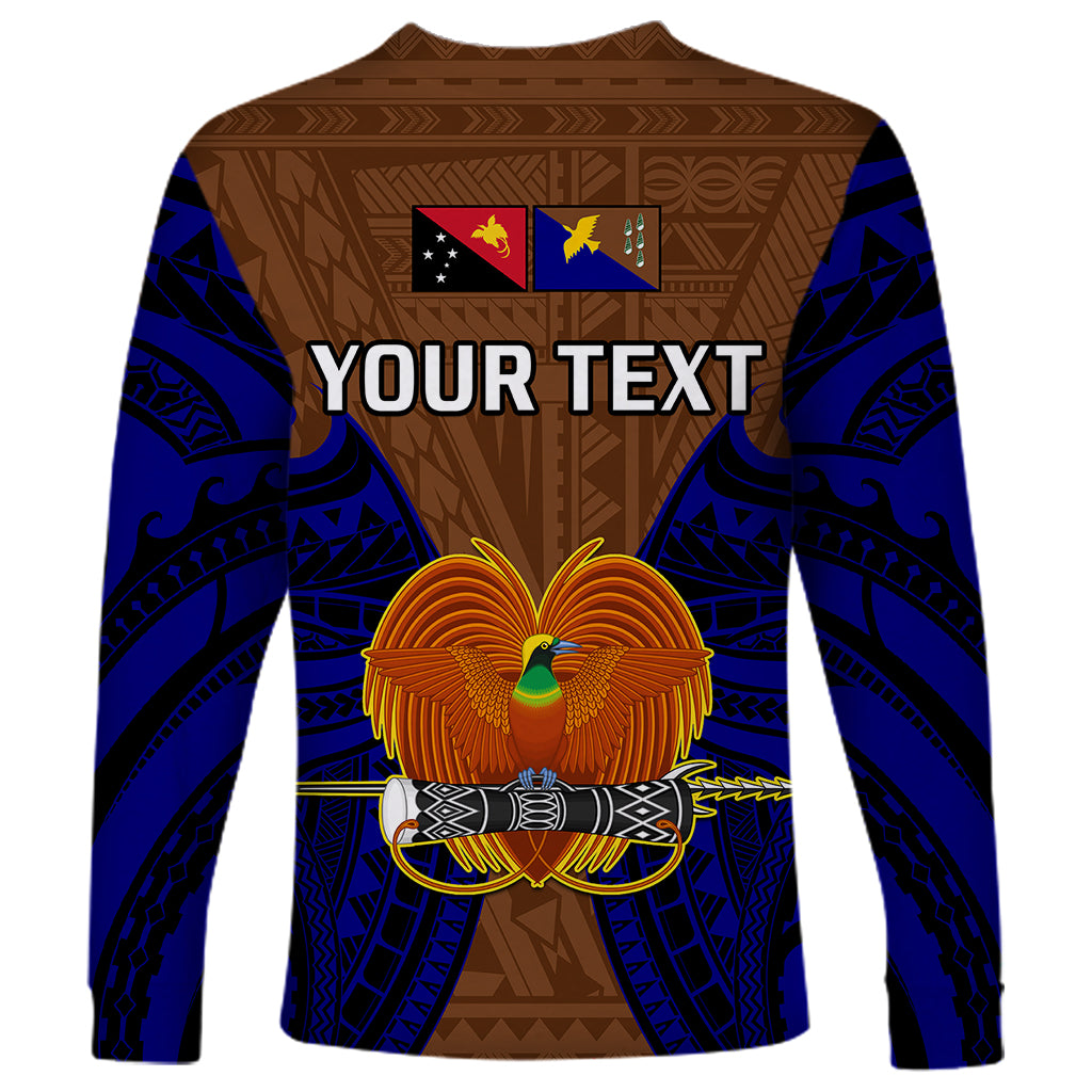 (Custom Personalised) Papua New Guinea Long Sleeve Shirt Manus Province Mix Coat Of Arms Polynesian Art LT14 - Polynesian Pride