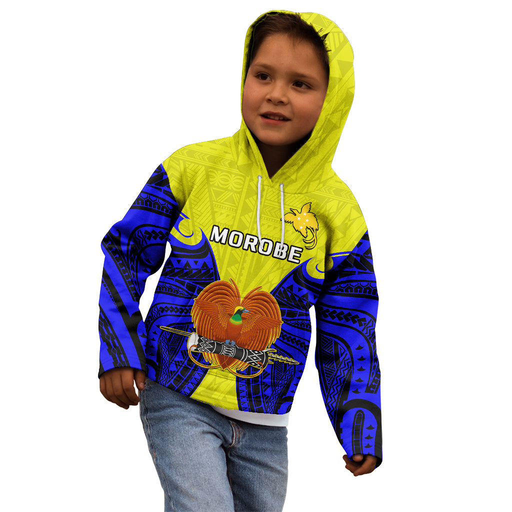 Papua New Guinea Kid Hoodie Morobe Province Mix Coat Of Arms Polynesian Art LT14 - Polynesian Pride