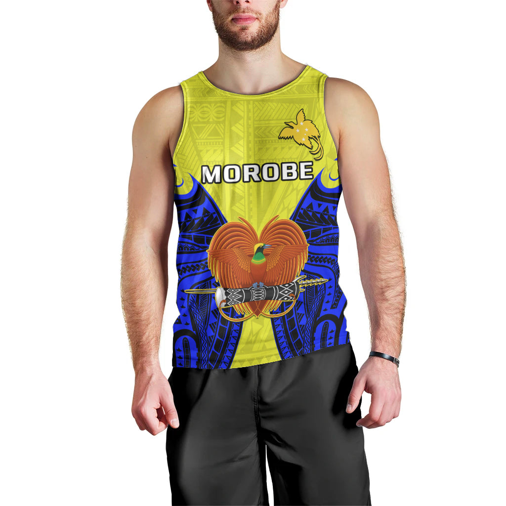 Papua New Guinea Men Tank Top Morobe Province Mix Coat Of Arms Polynesian Art LT14 - Polynesian Pride