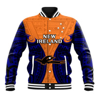 Papua New Guinea Baseball Jacket New Ireland Province Mix Coat Of Arms Polynesian Art LT14 Unisex Orange - Polynesian Pride
