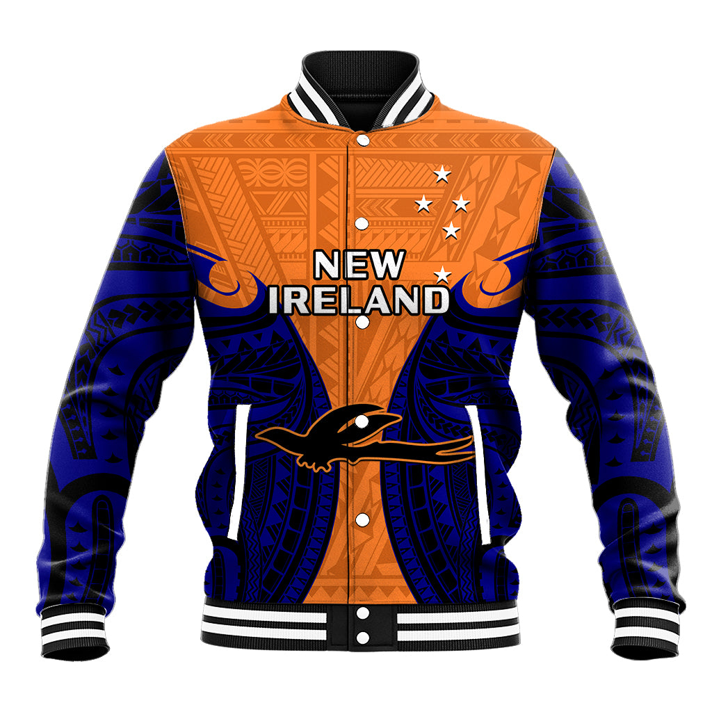 (Custom Personalised) Papua New Guinea Baseball Jacket New Ireland Province Mix Coat Of Arms Polynesian Art LT14 Unisex Orange - Polynesian Pride