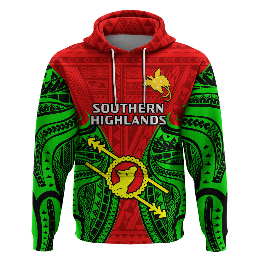 Papua New Guinea Hoodie Southern Highlands Province Mix Coat of Arms Polynesian Art LT14 - Polynesian Pride