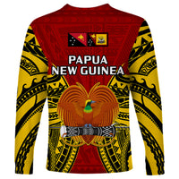 Papua New Guinea Long Sleeve Shirt Western Province Mix Coat Of Arms Polynesian Art LT14 - Polynesian Pride