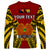 (Custom Personalised) Papua New Guinea Long Sleeve Shirt Western Province Mix Coat Of Arms Polynesian Art LT14 - Polynesian Pride