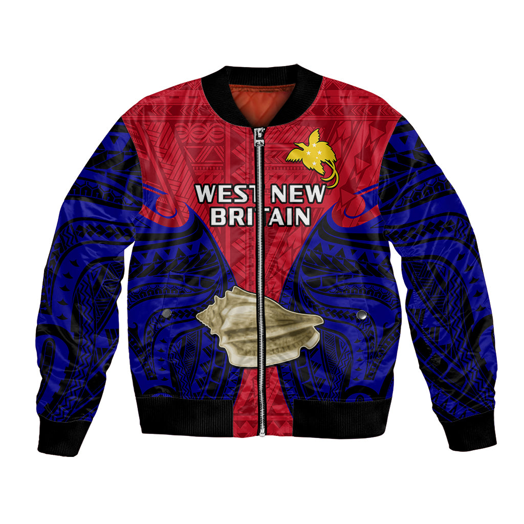 (Custom Personalised) Papua New Guinea Bomber Jacket West New Britain Province Mix Coat Of Arms Polynesian Art LT14 Unisex Red - Polynesian Pride