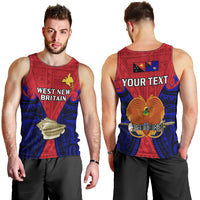 (Custom Personalised) Papua New Guinea Men Tank Top West New Britain Province Mix Coat Of Arms Polynesian Art LT14 - Polynesian Pride