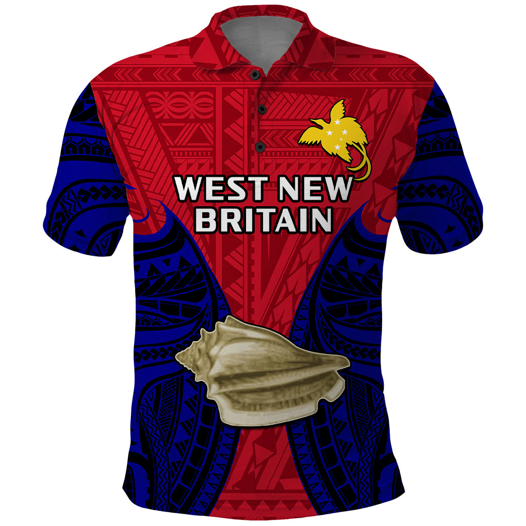 Custom Papua New Guinea Polo Shirt West New Britain Province Mix Coat Of Arms Polynesian Art LT14 Red - Polynesian Pride