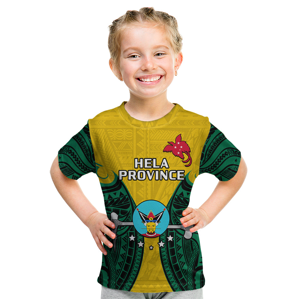 Papua New Guinea Kid T Shirt Hela Province Mix Coat Of Arms Polynesian Art LT14 Youth XL Size14 - Polynesian Pride