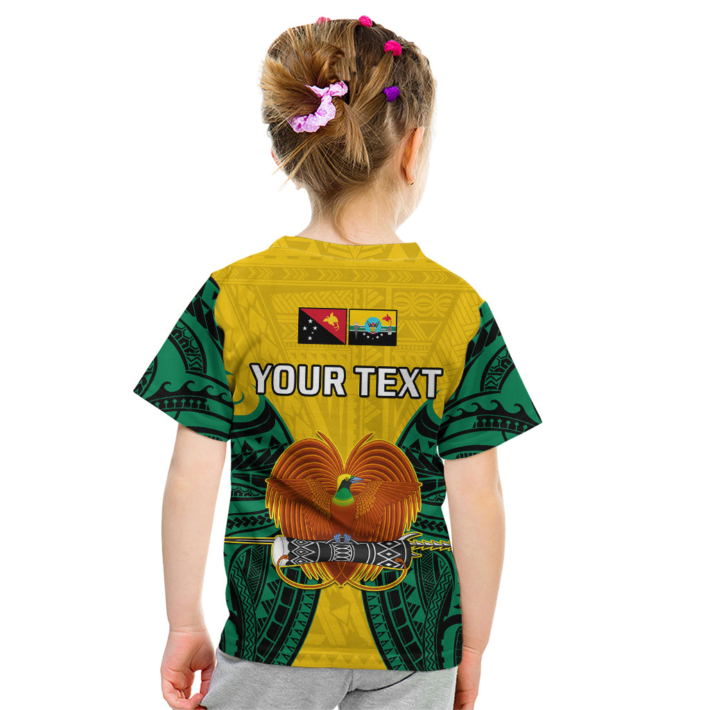 (Custom Personalised) Papua New Guinea Kid T Shirt Hela Province Mix Coat Of Arms Polynesian Art LT14 - Polynesian Pride