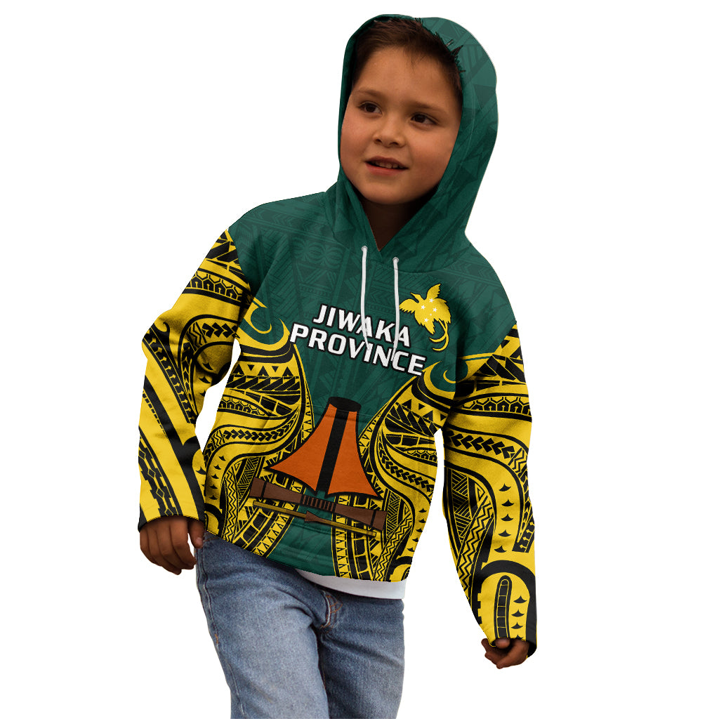 Papua New Guinea Kid Hoodie Jiwaka Province Mix Coat Of Arms Polynesian Art LT14 - Polynesian Pride