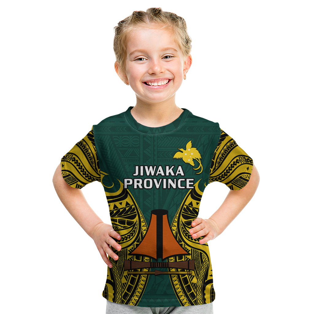 Papua New Guinea Kid T Shirt Jiwaka Province Mix Coat Of Arms Polynesian Art LT14 Youth XL Size14 - Polynesian Pride