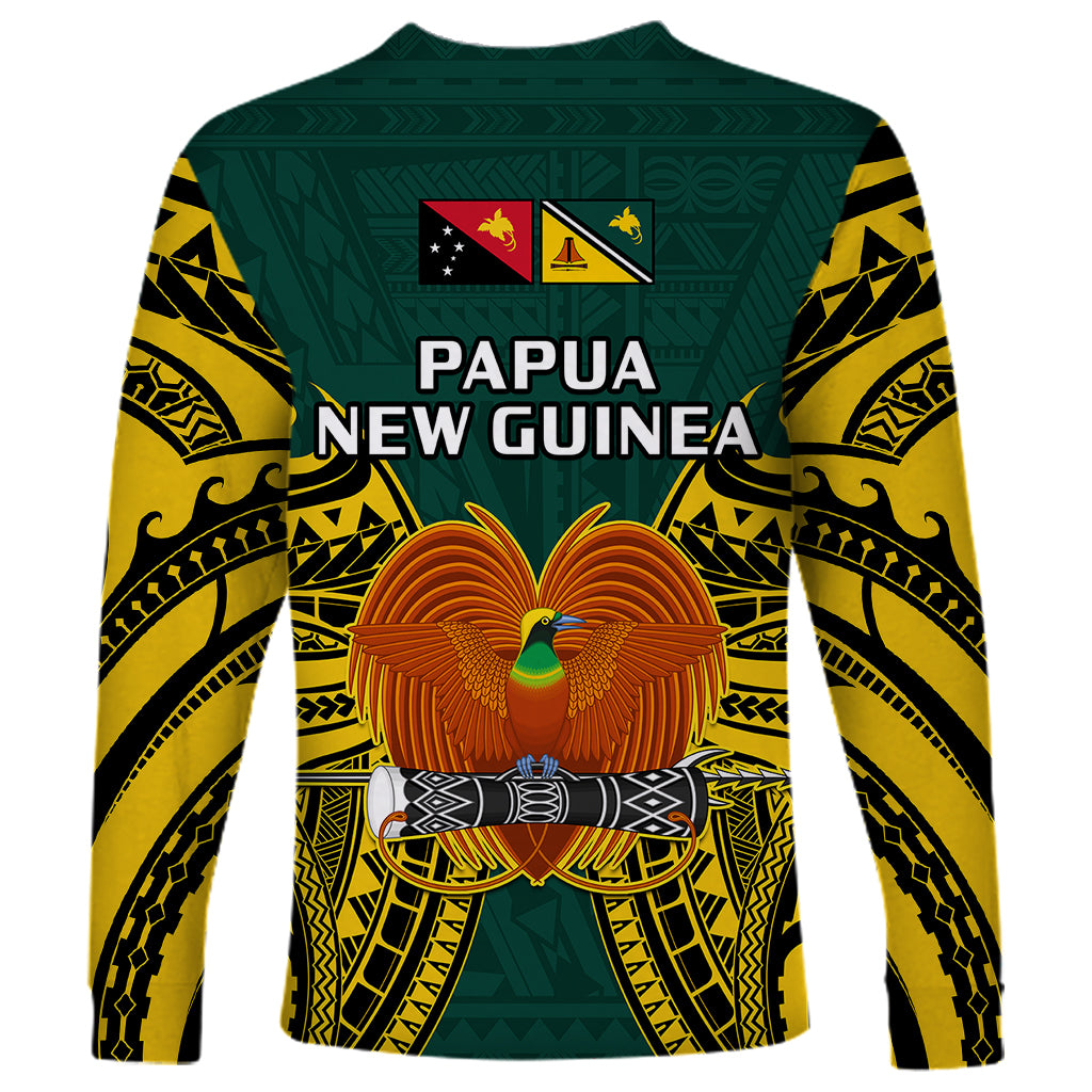 Papua New Guinea Long Sleeve Shirt Jiwaka Province Mix Coat Of Arms Polynesian Art LT14 - Polynesian Pride