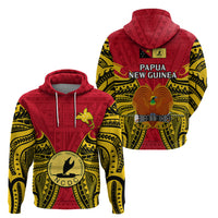 Papua New Guinea Hoodie National Capital District Mix Coat of Arms Polynesian Art LT14 Red - Polynesian Pride