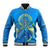(Custom Personalised) Palau Baseball Jacket Hibiscus Turtle Mix Coat Of Arms Blue Version LT14 Unisex Blue - Polynesian Pride