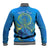 (Custom Personalised) Palau Baseball Jacket Hibiscus Turtle Mix Coat Of Arms Blue Version LT14 - Polynesian Pride