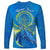 (Custom Personalised) Palau Long Sleeve Shirt Hibiscus Turtle Mix Coat Of Arms Blue Version LT14 - Polynesian Pride