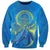 (Custom Personalised) Palau Sweatshirt Hibiscus Turtle Mix Coat Of Arms Blue Version LT14 Unisex Blue - Polynesian Pride