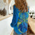 (Custom Personalised) Palau Women Casual Shirt Hibiscus Turtle Mix Coat Of Arms Blue Version LT14 - Polynesian Pride