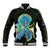 (Custom Personalised) Palau Baseball Jacket Hibiscus Turtle Mix Coat Of Arms Black Version LT14 Unisex Black - Polynesian Pride
