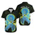 (Custom Personalised) Palau Hawaiian Shirt Hibiscus Turtle Mix Coat Of Arms Black Version LT14 Black - Polynesian Pride