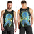 (Custom Personalised) Palau Men Tank Top Hibiscus Turtle Mix Coat Of Arms Black Version LT14 - Polynesian Pride