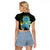 (Custom Personalised) Palau Raglan Cropped T Shirt Hibiscus Turtle Mix Coat Of Arms Black Version LT14 - Polynesian Pride